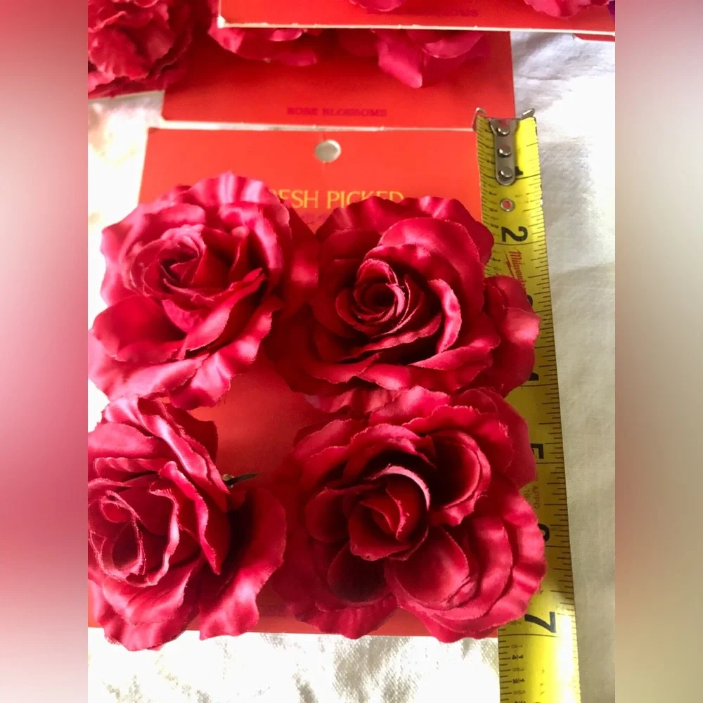 Fresh Picked Summer Jo-Anne’s stock, Red Purple Rose Blossoms Craft Weddings NWT